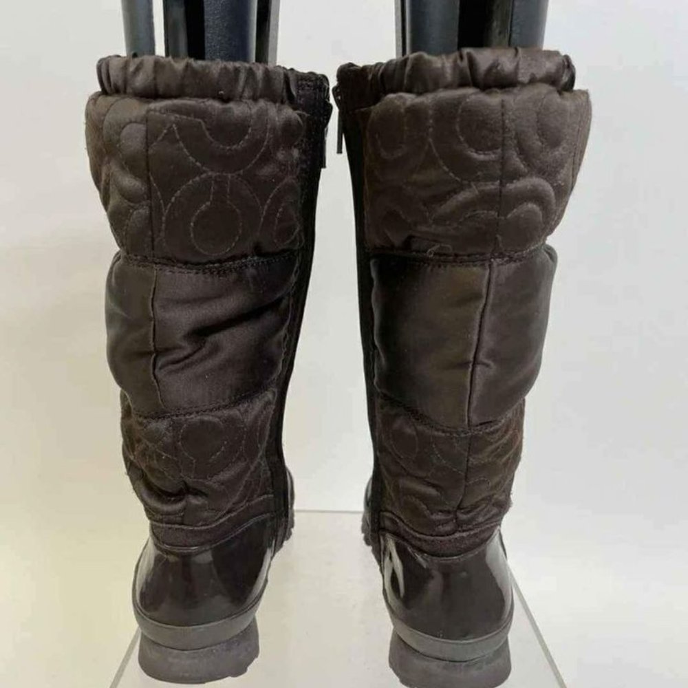 Coach Designer Women's Rain snow Brown Boots - Size 6B - Picture 4 of 7